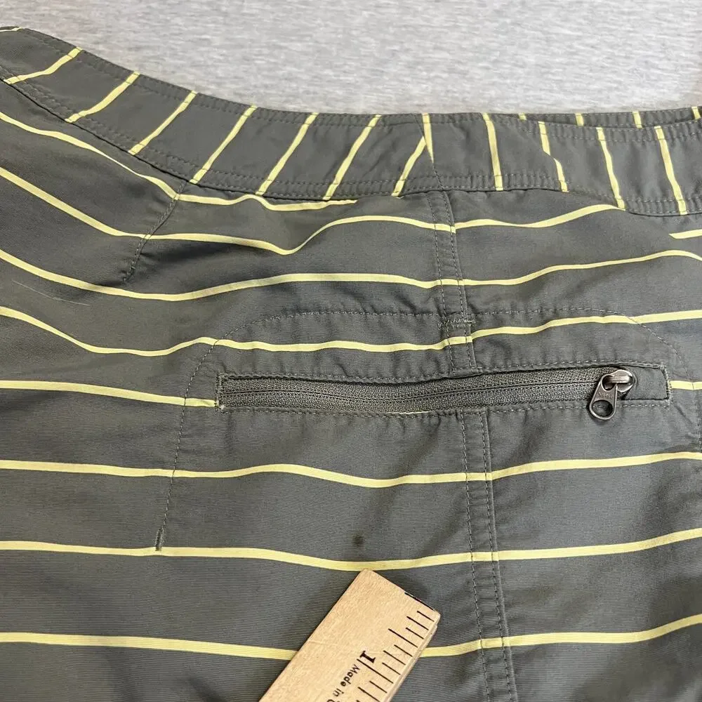 Patagonia Wavefarer Board Shorts Mens 34 Gray Yellow Stripe Swim Unlined 9”‎